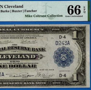 1918�N�� $1 FRBN �N���[�u�����h PMG �W�F�� 66EPQ - �g�b�v�|�b�v - ���[ �V���A���i���o�[ 243 - Fr 718
