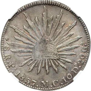 ���L�V�R: Republic 8 Reales 1857-Pi MC�A�T�� ���C�X �|�g�V�����ǁB NGC AU-53 �����A�I
