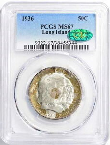 1936 �N�����O�A�C�����h 300 ���N�L�O�n�[�t �h�� MS-67 PCGS/CAC �ؖ��� - �^�u�̐F��!