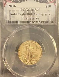 2016�N�S�[���h�C�[�O��30���N�L�O 10�h�� PCGS MS70 FS �|�b�v���|�[�g 154 �o���e�B���O�_�C�o���A���g ?