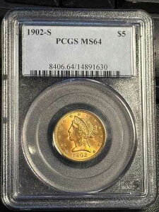 1902�N S�S�[���h �n�[�t�C�[�O�� ���o�e�B�w�b�h PCGS MS-64
