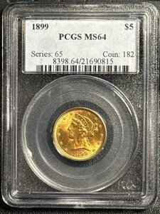 1899�N �S�[���h �n�[�t�C�[�O�� ���o�e�B�w�b�h PCGS MS-64