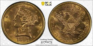 1887�N S�S�[���h �n�[�t�C�[�O�� ���o�e�B�w�b�h PCGS MS-64