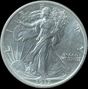1917-D 50C �E�H�[�L���O ���o�e�B �n�[�t - �����H�̃n�C�O���[�h UNC - �ʐ^��������������