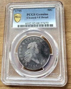 1795�N�� Flowing Hair Half Dollar�AO-109�AT-16�B�󏭓x4�A2���t�APCGS VF�ڍ�