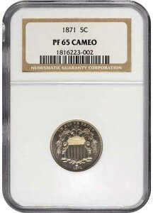 1871 NGC PR65 �J���I 5�Z���g �ߏ��]�����ꂽ���t����V�[���h�j�b�P��