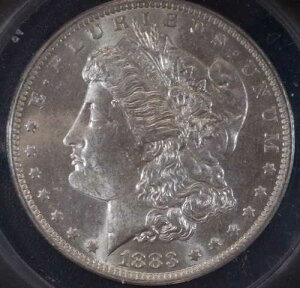 1883-O �����K���E�_���[�i�A�i�b�N�X MS63�j�A���ʂ��킸���ɉ�]�i�� 10 �x�j