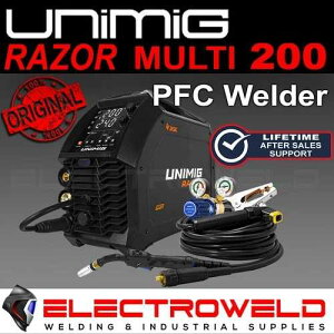 UNIMIG Razor Multi 200 PFC Mig Tig �X�e�B�b�N�n�ڋ@ HF DC �X�}�[�g�Z�b�g M24 �g�[�` U11012