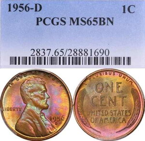 MS65BN 1956-D 1C �����J�[���E�E�B�[�g�E�Z���g�APCGS �I�[���h�z���_�[�A�~���g�Z�b�g ���C���{�[�g�[��