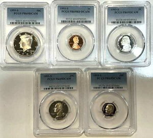 1993-S �v���[�t�Z�b�g 5�N���� �R�C�� �V�i�Ӓ�ς� PCGS PR69 DCAM �M�t�g�ɍœK