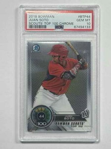 2018 BOWMAN JUAN SOTO #BTP44 SCOUTS TOP 100 CHROME ROOKIE PSA 10