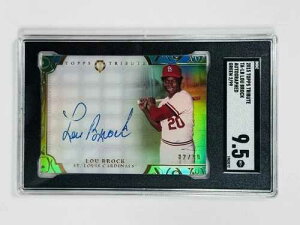 2015 TOPPS TRIBUTE LOU BROCK #TA-LB GREEN AUTO /99 SGC 9.5