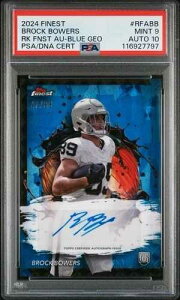 2024 Topps finest Brock Bowers #rfabb �u���[ �W�I���g���b�N RC �I�[�g/99 PSA 9 auto 10-