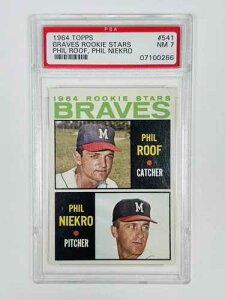 1964 TOPPS BRAVES ROOKIE STARS PHIL ROOF PHIL NIEKRO HOF #541 PSA 7 - �Z���^�����O�ς�!