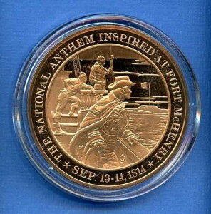 National Anthem Inspired At Fort McHenry 1814 - 60s Era Bronze 1 3/4���_��-