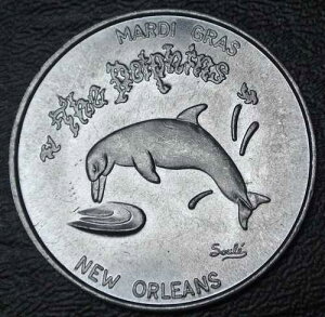 1971�N �V�iOrleans Mardi Gras Token-the Dolphins-�uThe All American�v - 38mm-