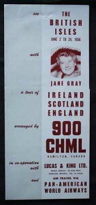 "1956 Jane Gray ""radio's First Lady""�C�M���X�������s 900 Chml Hamilton -"
