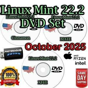 Linux Mint 22.2 �u�[�^�u�� 3���gDVD�Z�b�g Cinnamon�AMATE�AXFCE �č�����������