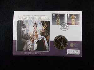 2012 Royal Mint The Queen's Diamond Jubilee ?5 5 �|���h�R�C�� �J�o�[�t��-