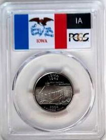 2004-S クラッド プルーフ アイオワ州立地区-PCGS PR 70 DCAM-State Flag-
