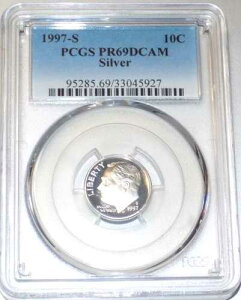 1997-S 10C Roosevelt Dime PCGS PR69DCAM �V���o�[ 10�Z���g �v���[�t �f�B�[�v �J���I �R�C��-