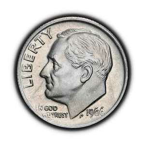 �č��B 1966�N�A10 �Z���g-Roosevelt dime�AFDR�A�@�X�g���b�v�o���G�e�B 3-