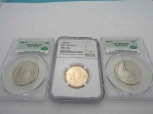 2000�ND�~���g �T�J�K�E�B�A NGC MS66PL�AW 2 1986�NS�~���g CAC PR69 DCAM SOL 1/2�h���d�� 3���Z�b�g