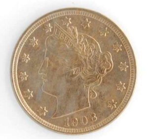 United States 1908 Liberty V-Nickel 5�Z���g 5�Z���g �t�B���f���t�B�A������ �R�C��-