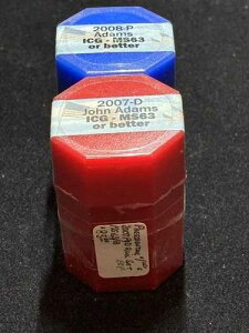 2007�N P & D, John Adams presidential dollar rolls, ICG MS 63-better, �V�[�����[��!-
