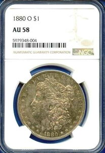 1880 O NGC AU58 ���[�K����� $1 �č������� �󏭂ȃL�[�f�[�g�R�C�� �������F�I