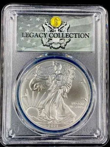 2021�N�A�����J���V���o�[�C�[�O�� PCGS MS70 �}�O�i���I�[�p�X ���K�V�[�R���N�V���� �^�C�v1 �X�|�b�g