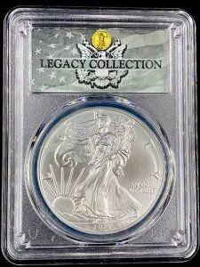 2021�N�A�����J���V���o�[�C�[�O�� PCGS MS70 �}�O�i���I�[�p�X ���K�V�[�R���N�V���� �^�C�v1 �X�|�b�g