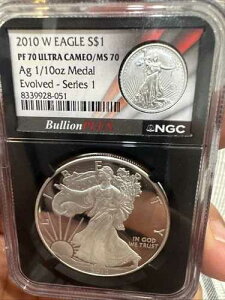 Bullion Plus Evolved Series �f���A���R�C�� 2010 W $1 �C�[�O�� NGC PR70 �E���g���J���I