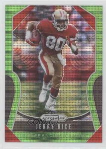 2019 Panini Prizm Neon Green Pulsar Prizm Jerry Rice #287 HOF 5f2