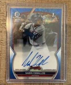 2023 Bowman Chrome Sabin Ceballos SF Giants Blue Wave Refractor Auto /150