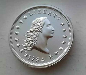 1794�N �t���[�C���O�w�A�E�_���[�L�O�R�C�� - 2�I���X .999�V���o�[ - 39mm - �C���^���I - �J�v�Z���t��