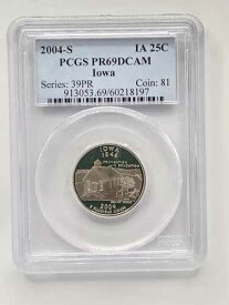 2004-S プルーフ アイオワ州建州記念25セント硬貨 (25C) PCGS PR69 ディープカメオ!!!