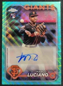 �}���R�E���`�A�[�m 2024 TOPPS CHROME UPDATE TEAL WAVE AUTO /199 RC #AC-ML SF GIANTS