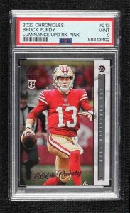 2022 Panini Chronicles Luminance Update Rookies Pink Brock Purdy PSA 9 MINT 1k0j