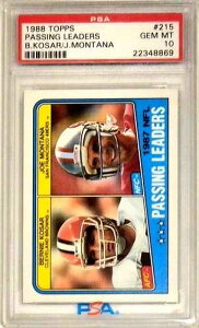 1988�N TOPPS �p�b�V���O���[�_�[�Y �R�T�[�E�W���[�E�����^�i #215 PSA 10 �W�F���~���g ���A�J�[�h �a������