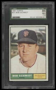 1961�N TOPPS �{�u�E�V���~�b�g 31 NRMT+ SGC 7.5 �싅 �T���t�����V�X�R�E�W���C�A���c