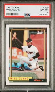 1992�N TOPPS �E�B���E�N���[�N #330 MLB �x�[�X�{�[���J�[�h �T���t�����V�X�R�E�W���C�A���c | PSA 8 NM-MT