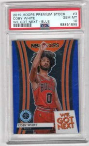 2019 Hoops Premium Stock We Got Next Blue Coby White PSA 10