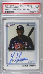 2011 Bowman Draft Aflac All-American Larry Greene PSA 10 GEM MT Auto 0l2