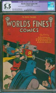 ���[���h�Y�E�t�@�C�l�X�g�E�R�~�b�N�X #44 CGC 5.5 �C���ς� - �S�[���f���G�C�W �o�b�g�}�� DC 1950