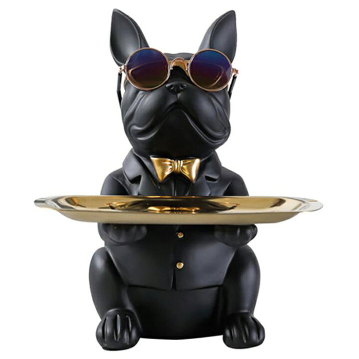 楽天市場 小物トレイ おしゃれ 小物置き アクセサリートレー アクセサリートレイ ステンレストレー フレンチブルドッグ 雑貨 置物 黒 ブラック B 送料無料 輸入品 貯金箱 かわいい インテリア メガネ置き 眼鏡置き フレンチブル フレンチブルドッグ型トレイ バンク