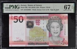 �W���[�W�[ 50�|���h ND 2010 QE II P 36 b �T�C�� R. BELL �ɏ��i UNC PMG 67 EPQ