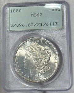 1880�N P ���g���[ PCGS Ms62 ���[�K�� �V���o�[ �_���[ BU Unc OGH �I�[���h�O���[���z���_�[