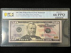 2004 �N 50 �h�� FRN Fr 2128-E ? STAR Note ? -- PCGS ���� Gem 66 PPQ