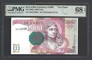 De La Rue (GBR)�A2000���j�b�g�AND(2002)�A�T�[�E�N���X�g�t�@�[�E�����A�u�e�X�g�m�[�g UNC �O���[�h 68